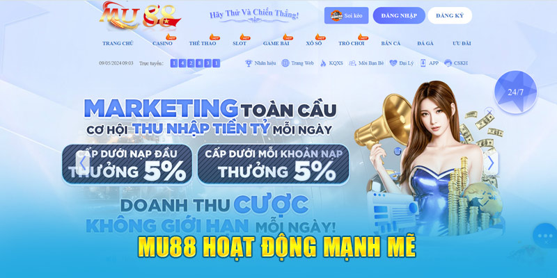 Mu88 hoạt động mạnh mẽ